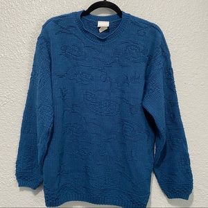 Vintage Vibe Knit Oversized Paisley Chunky Sweater